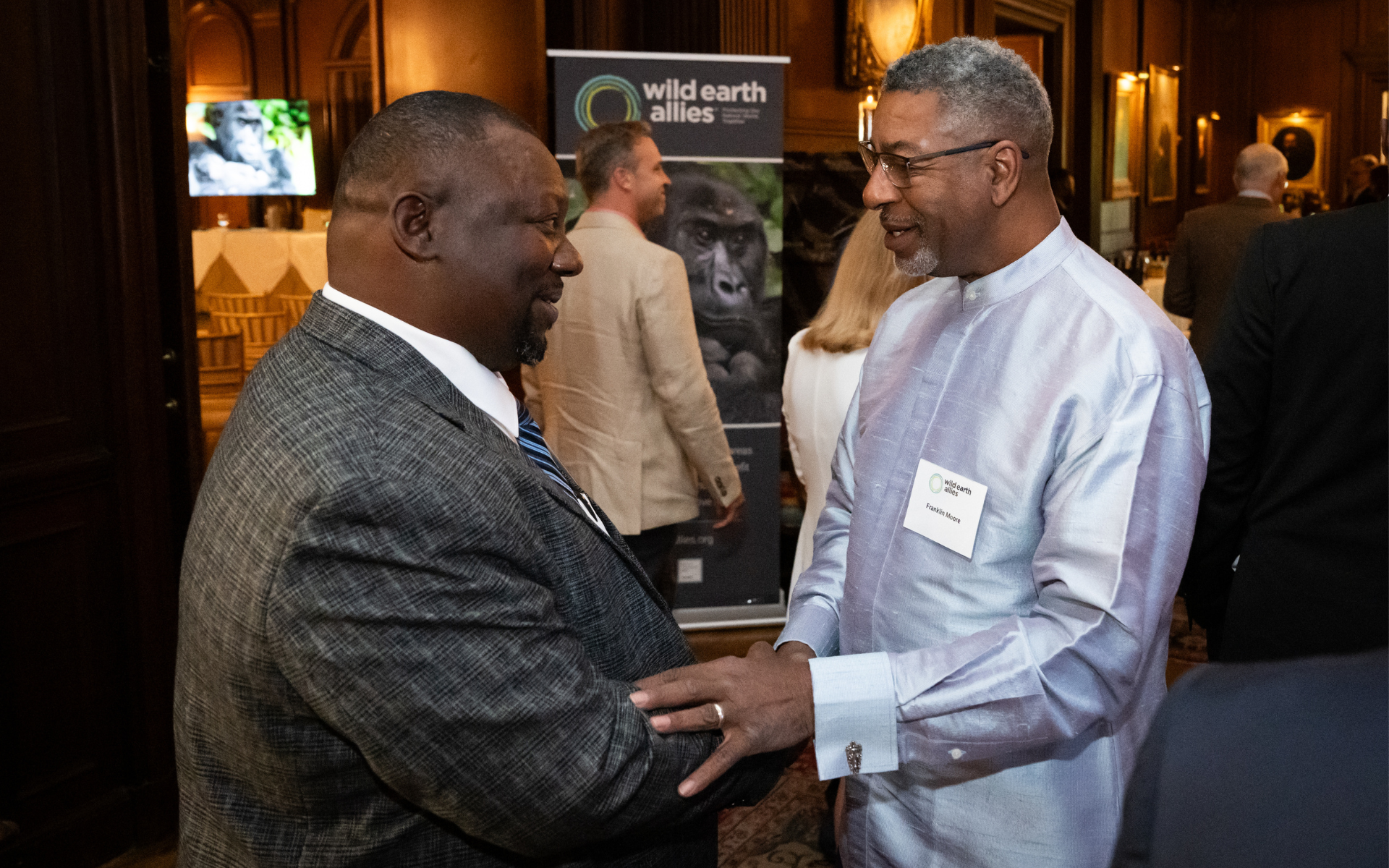 Augustin K. Basabose, Ph.D. greets Franklin Moore